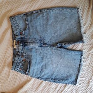 Madewell high rise mid-length denim cut off shorts w/Tencel